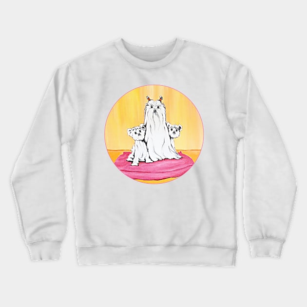 Maltese Dog Family. Crewneck Sweatshirt by chepea2